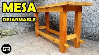 COMO HACER MESA DE MADERA DESARMABLE HOW TO CREATE A WOODEN TABLE [upl. by Eelsha]