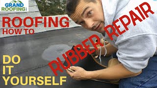 How to EPDM Rubber roof repair  patch [upl. by Atnes]