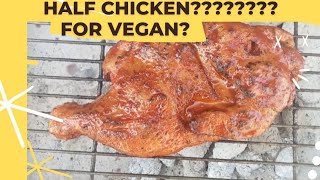 THE MOST REALISTIC VEGAN HALF CHICKEN using a homemade washed flour seitan [upl. by Ferrell]