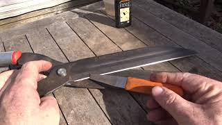 Sharpening and maintaining hedging shears [upl. by Bricker803]