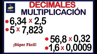 🛑MULTIPLICACIÓN DE NÚMEROS DECIMALES  🚀¡ Muy Fácil 🚀 [upl. by Anek]