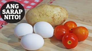 Try this EGG POTATO AND TOMATO breakfast recipe Pwede iulam sa kanin o ipalaman sa tasty bread [upl. by Kippar599]