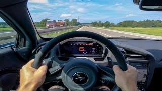 POV Original McLaren 765LT full throttle on the Autobahn [upl. by Aneej]