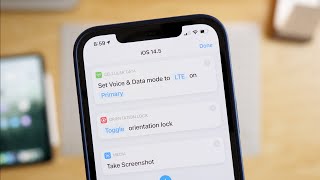 New Shortcuts actions in iOS 145 Change 5GSIM Data Set Orientation Lock and Take Screenshot [upl. by Aleicarg]