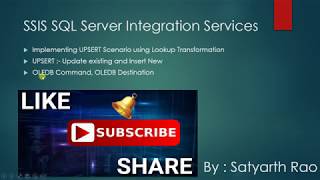 57 SSIS UPSERT Update  Insert Using Lookup Transformation  SQL Server Integration Services [upl. by Baudelaire]