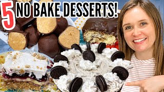 5 NOBAKE DESSERTS  Incredibly EASY NoBake Dessert Recipes  Julia Pacheco [upl. by Enilrae]