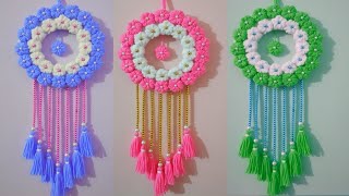 DIY Easy Woolen Flower Wall Hanging Woolen Thread Wall Hanging Craft Ideas  Yarn Wall Decor [upl. by Dieter571]