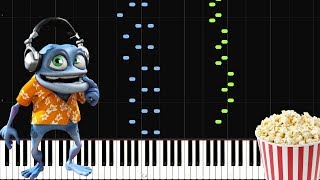 Popcorn  Crazy Frog Piano Tutorial Sheet MusicPiano CoverSynthesia [upl. by Elohcim]