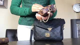 What’s in my Bag Louis Vuitton Empreinte Pochette Métis [upl. by Gnourt877]