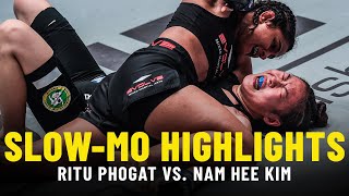 Ritu Phogat vs Nam Hee Kim  SlowMo Fight Highlights [upl. by Colan]