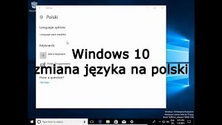 Windows 10 zmiana języka na polski [upl. by Colan]