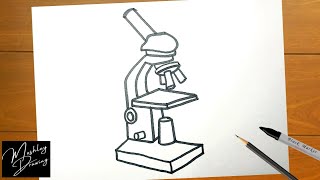 How to Draw Microscope Easy Step by Step [upl. by Nitsur]