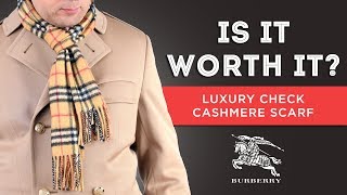 Burberry Scarf Is It Worth It  Luxury Check Cashmere Scarf Review [upl. by Minnnie]