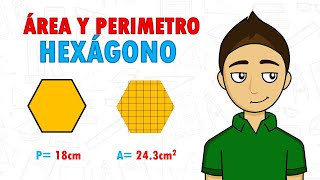 PERÍMETRO Y ÁREA DEL HEXÁGONO Super Fácil  Para principiantes [upl. by Nicolina917]