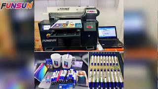 Funsun A3 UV flatbed Printer [upl. by Etirugram615]