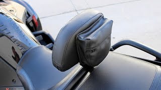 CanAm Spyder F3 Driver Backrest wStorage Pouch [upl. by Borras674]