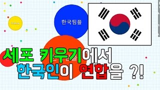 세포키우기 게임에서 한국인끼리 연합을 해본다   KOREAN POWER IN Agario or Agario [upl. by Jorgan]