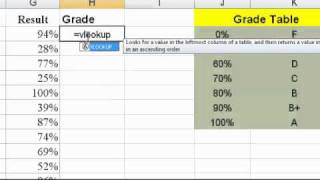 Excel Vlookup to calculate grades [upl. by Fraze795]