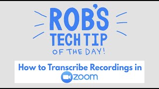 How to Transcribe Recordings in Zoom [upl. by Norrej]