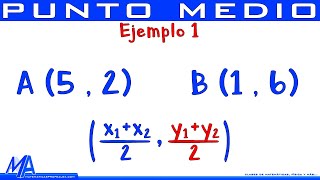 Punto medio entre dos puntos  Ejemplo 1 [upl. by Marion]