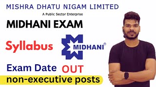 MIDHANI Syllabus 2024  MISHRA DHATU NIGAM LIMITED [upl. by Brendis]