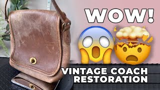 BEFORE amp AFTER HANDBAG REHAB Vintage COACH Legacy Companion 9076 Restoration [upl. by Renick]