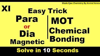 Trick For Paramagnetic and DiamagneticMOTChemical Bonding  JEE  NEET  AIIMS  Class XI amp XII [upl. by Daryl]