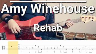 Amy Winehouse  Rehab Bass Cover TABS [upl. by Sinnel521]