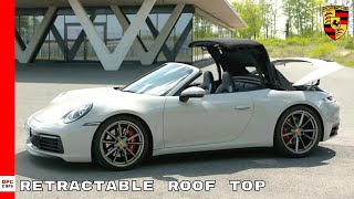 Convertible Porsche 911 992 Carrera S Cabriolet Retractable Roof Top In Action [upl. by Kwabena80]