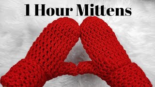 AMAZINGLY SIMPLE Crochet Mittens Pattern For Beginners [upl. by Sara764]