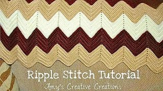 Crochet Ripple Stitch Afghan Tutorial For Beginners [upl. by Ynohtnacram426]