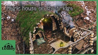 House on a fallen tree Built alone Start to finish [upl. by Tonry392]