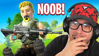 Typical Gamer REACTS to his FIRST GAME of Fortnite Battle Royale [upl. by Bobine]