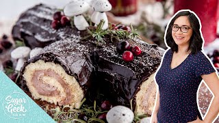 How to Make a Buche De Noel Cake Yule Log [upl. by Aliakam]