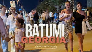 Batumi Georgia  Beach Boulevard Night Walking Tour  4K Video August 2023 [upl. by Anaicul]