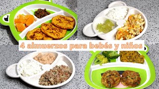 4 almuerzos nutritivos para bebés y niños  Paso a paso [upl. by Odlauso596]