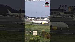 Unexpected PLANE TURN AROUND before the TAKE OFF  LanzaroteWebcam [upl. by Enilram]