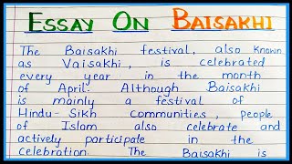 Essay on Baisakhi in english  Short note on baisakhi  Baisakhi par essay [upl. by Kayley]