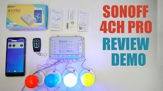 SONOFF 4 Channel WiFi Switch  Review  Setup  Demo  🏠🎛️💡📴 [upl. by Sairtemed591]