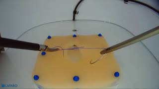 Laparoscopic suturing under tension  Laparo Medical Simulators [upl. by Marlene711]