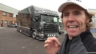 SCANIA 124L 400 Motorhome amp Rally CAR Transporter Truck Full Tour [upl. by Macmullin877]