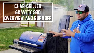 Char Griller Gravity Fed 980 Overview Seasoning and BurnOff [upl. by Trebma37]