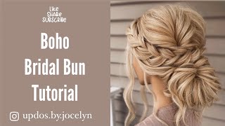 Boho Bridal Bun Tutorial [upl. by Aicia]