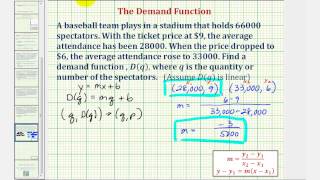 Ex Determine a Linear Demand Function [upl. by Haissi]