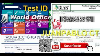 📢 Facturación Electrónica Paso 1 ⚠ World Office ‼ Test ID 🖇 Dian 💯 Rango de pruebas [upl. by Herodias64]