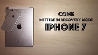 iPhone 7 e successivi come mettere in recovery mode e riavvio forzato del dispositivo ita [upl. by Adnawat673]