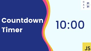 Simple Countdown Timer with JavaScript [upl. by Aloise]