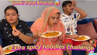 Spicy noodles challenge 🥵  HALAT KHARAB  vlog [upl. by Acirretal]