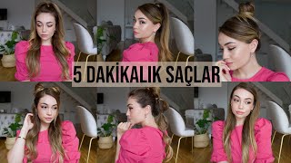 5 DAKİKADA KOLAY VE TREND SAÇLAR  6 MODEL [upl. by Avery]