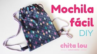 Mochila fácil Tutorial DIY [upl. by Aipotu]